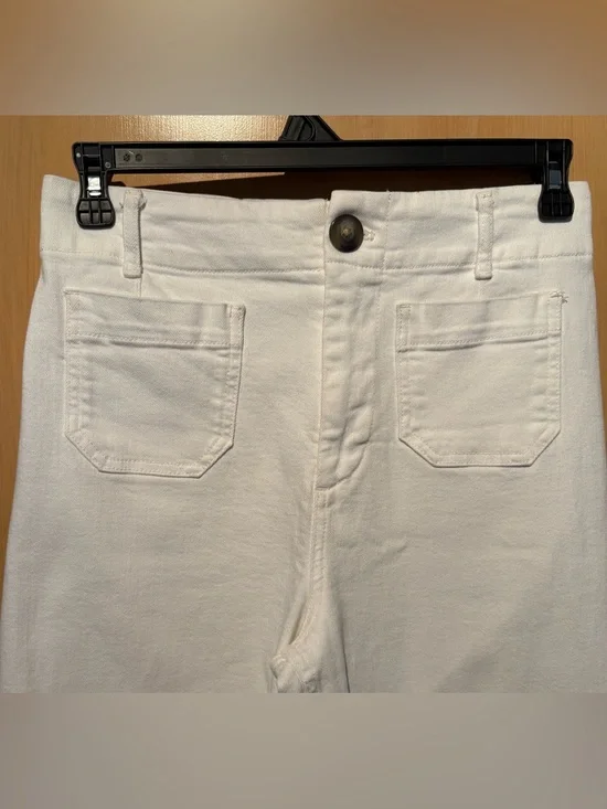 The Colette Crop Wide-Leg Jeans by Maeve White Size 29 Front Pockets EUC - Picture 9 of 13